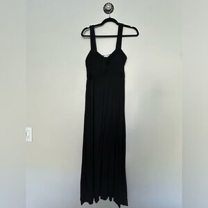 Black cotton maxi dress with wide straps